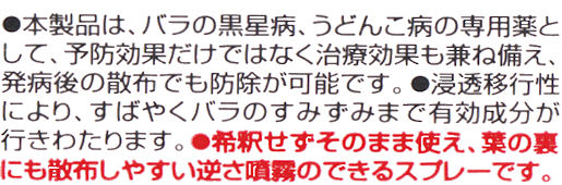 バラの病気の専用薬・ハイポネックスフローラガードＡＬ：予防効果だけではなく治療効果も兼ね備えています
